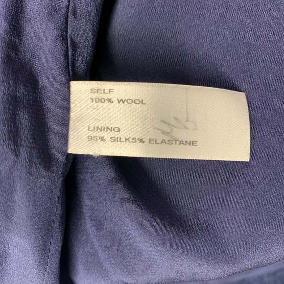 CAROLINA HERRERA Blue Multi Color Wool Beaded Back Zip Dress - Picture 8 of 8